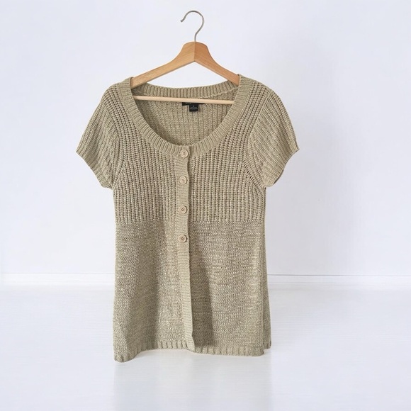 August Silk Knit Button-Front Cardigan – Size M - Picture 2 of 6